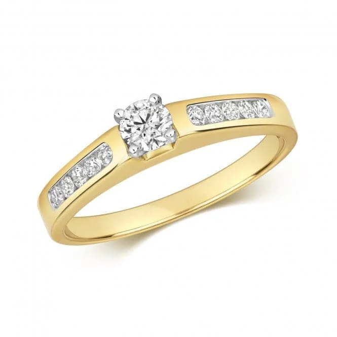 Diamond Jewellery 9ct Set Shoulders Gold Rings RD578