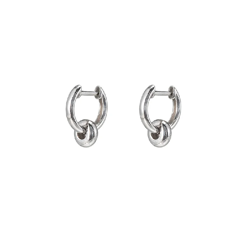 Sterling Silver Single Charm Huggie Earrings