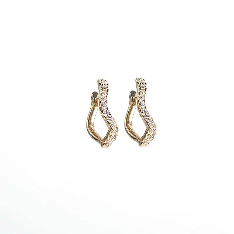 VAYU 14K Gold Hoops w. Diamonds