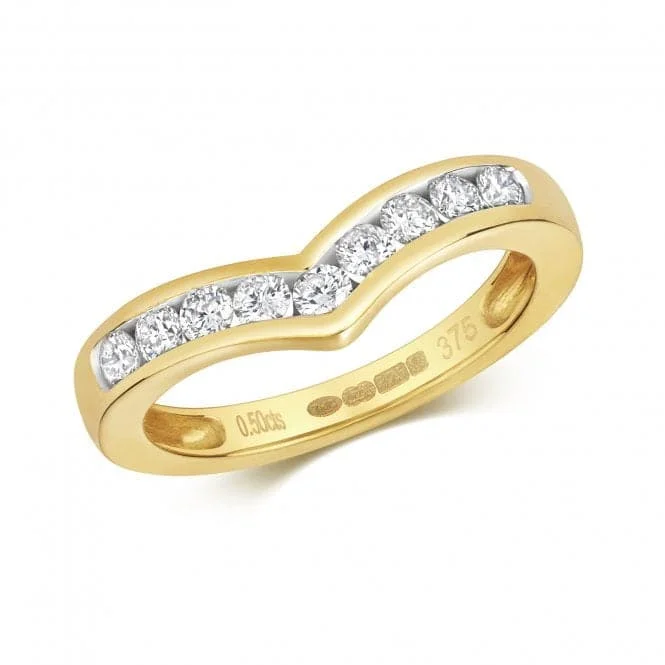 Diamond Jewellery 9k Gold Wishbone Rings with 0.50 Carats Diamonds RD371