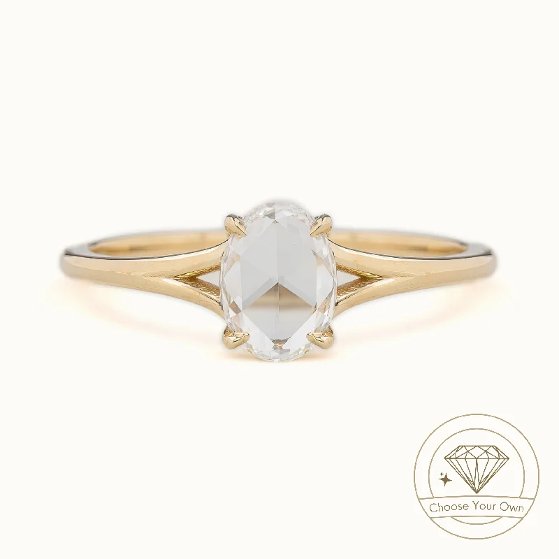 Kylie Ring, Oval Rose Cut Diamond