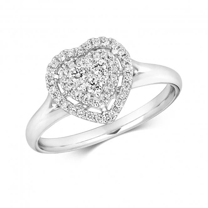 Diamond Brilliant Heart Halo Ring RDQ254W