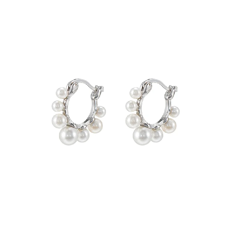 Pearl Huggie Earrings