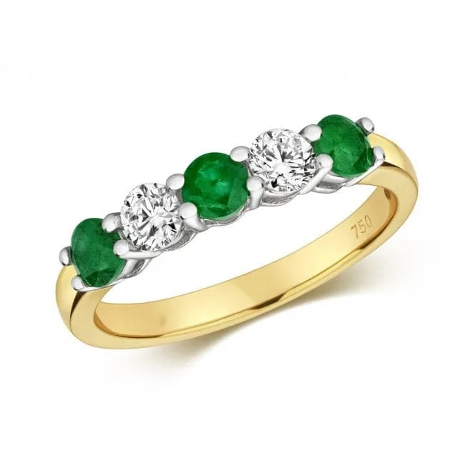 Diamond And Emerald Claw Set Eternity Ring RDQ444E