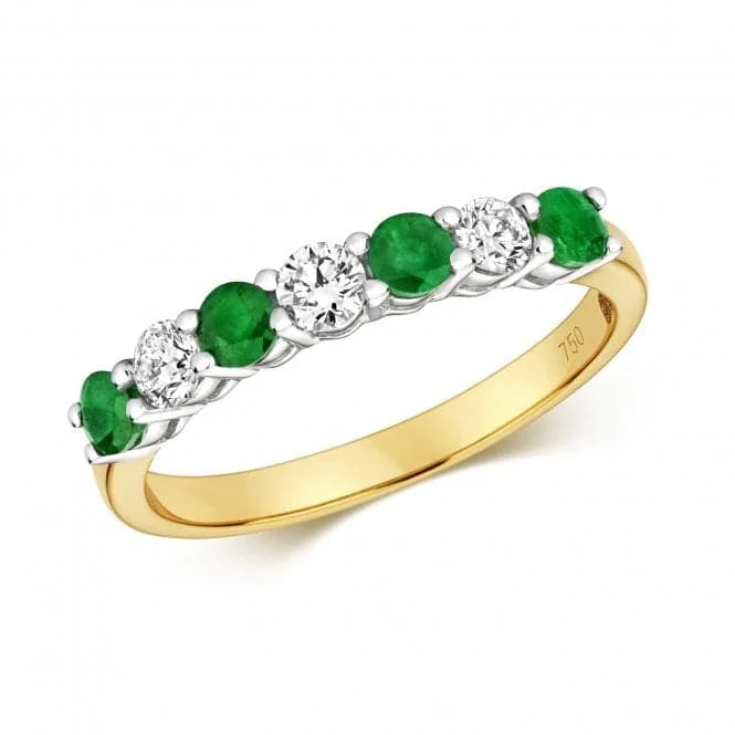 Diamond And Emerald Claw Set Eternity Ring RDQ443E