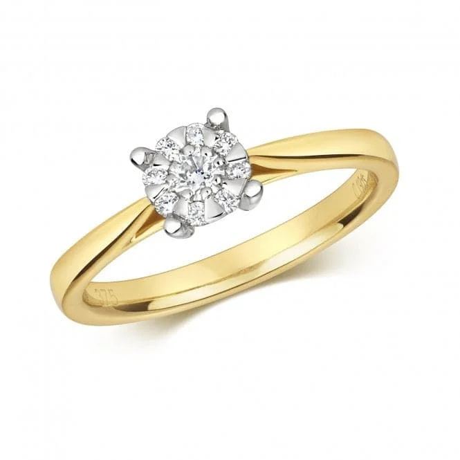 Diamond Jewellery 9K Yellow Gold Ring with 0.18ct RD108