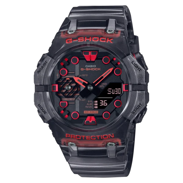 G-Shock GAB001G-1A Analog-Digital Bluetooth Translucent Black Red