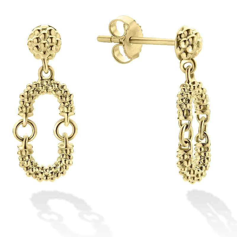 Signature Caviar Petite 18K Gold Superfine Caviar Drop Earrings