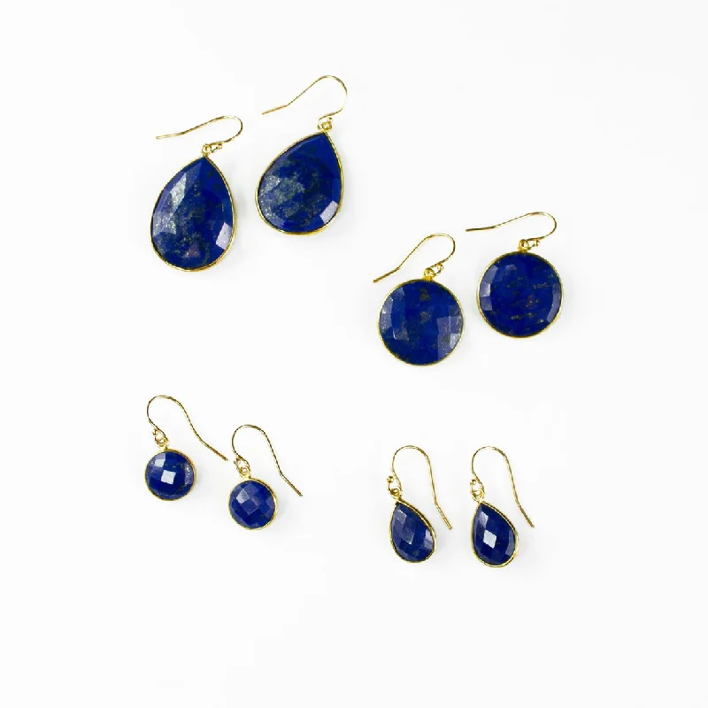 Natural Lapis Lazuli Earrings : September Birthstone Jewelry