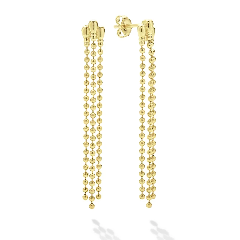 Signature Caviar 18K Gold Drop Earrings