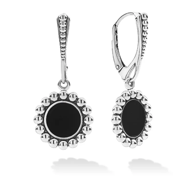 Maya Small Onyx Circle Drop Earrings