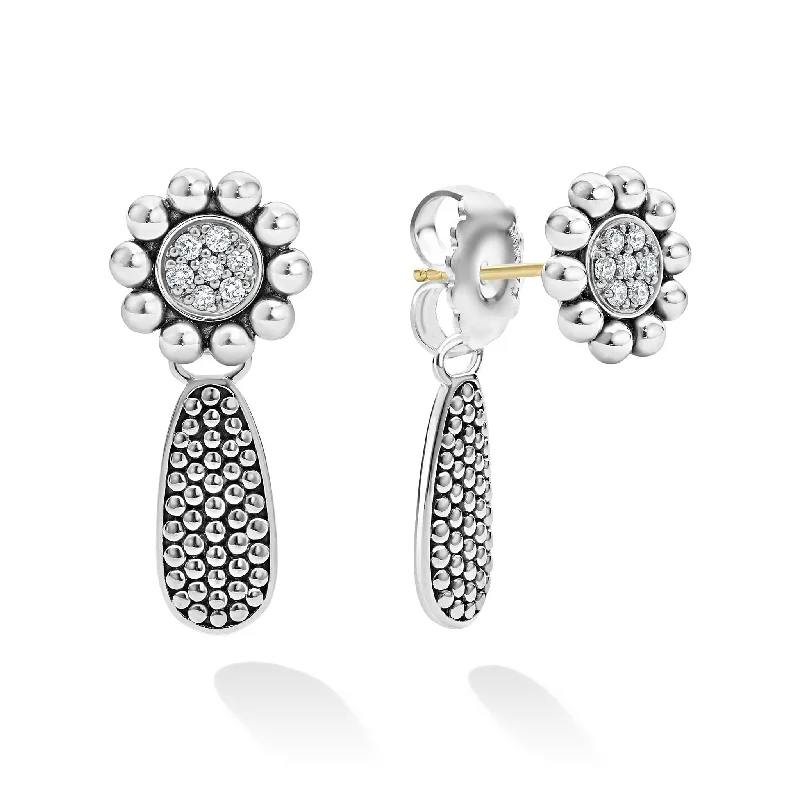 Signature Caviar Diamond Drop Earrings