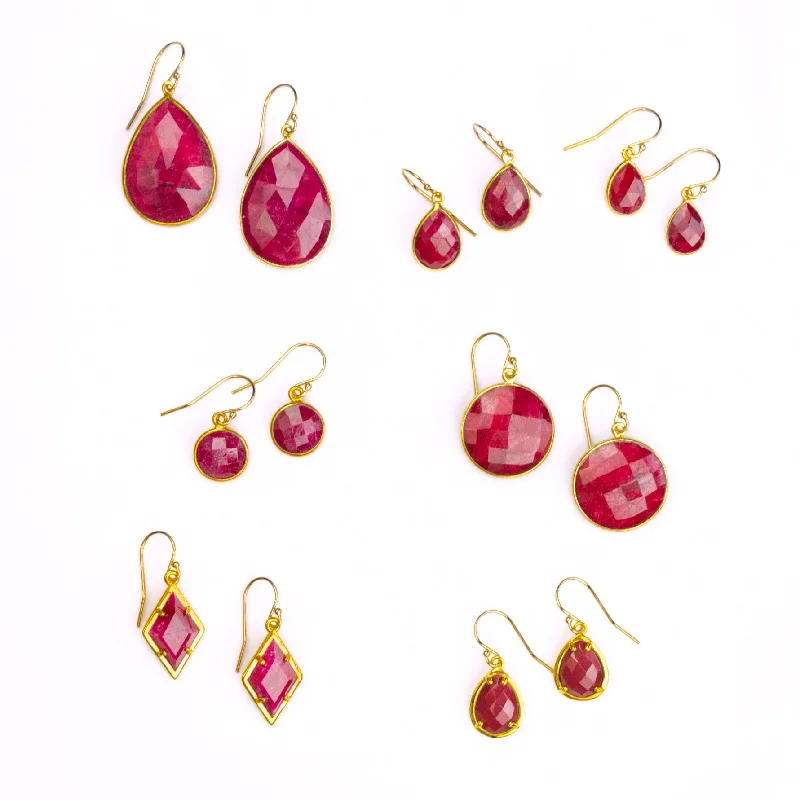 Ruby Earrings : July Birthstone