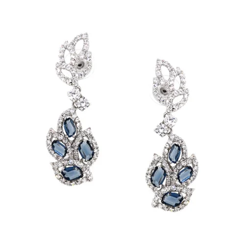 BME80838 - Simulated CZ Leaf Earrings - Dangle Earrings