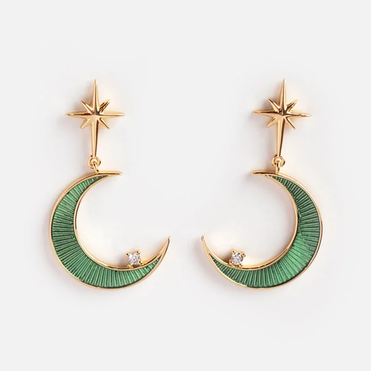 La Lune Teal Green Earrings