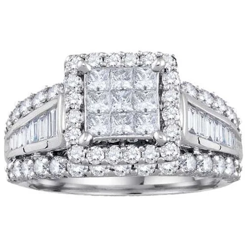 2 CTW Diamond Engagement Ring in 10KT White Gold