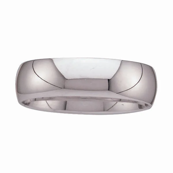 6MM Comfort Fit Wedding Ring in 14KT White Gold. Szie 9