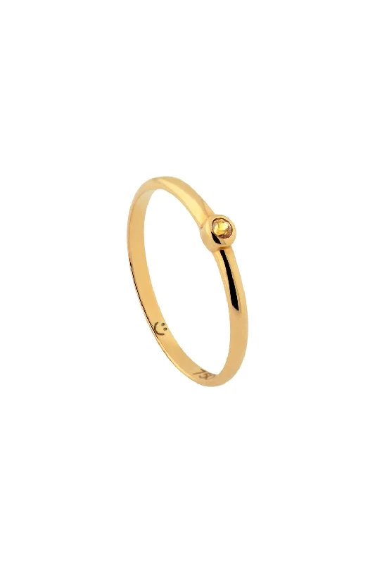 The Smiley Insider 18K Gold Ring w. Citrin