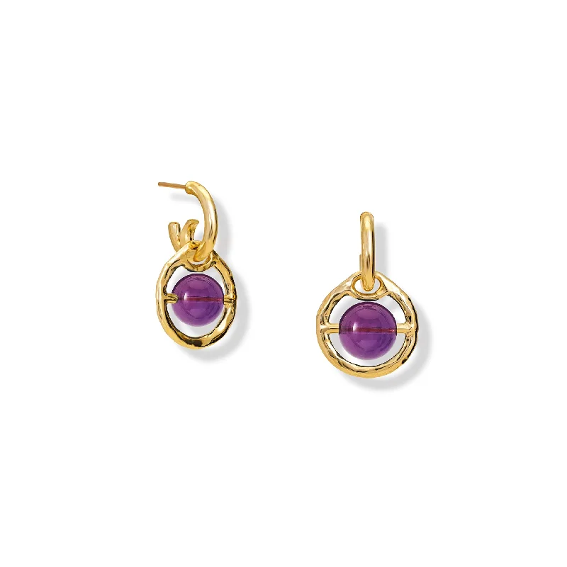 Archipelago Earring Drops Yellow Gold - Amethyst