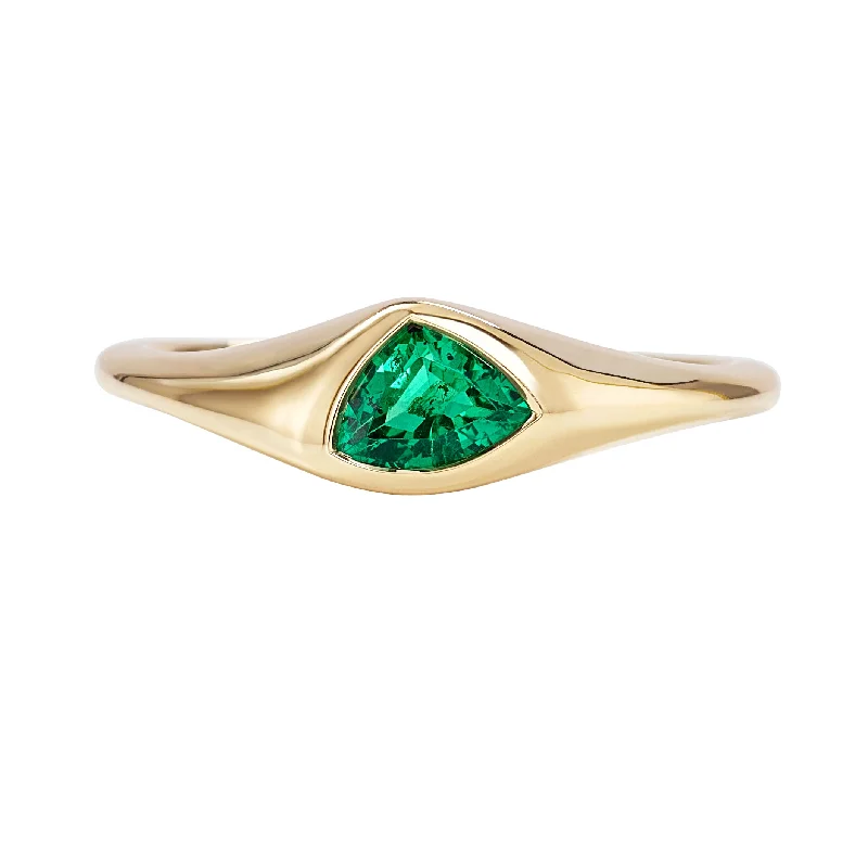 Axis Triangle Cut Emerald Engagement Ring