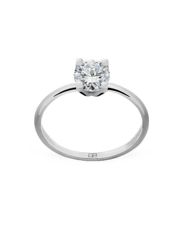 Promise N°4 18K White Gold Ring w. Diamond