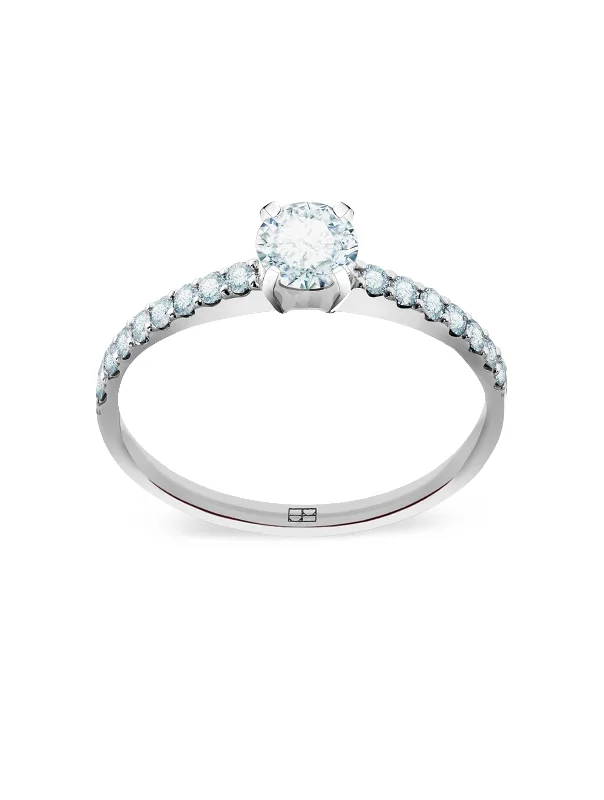 Promise N°6 18K White Gold Ring w. Diamonds