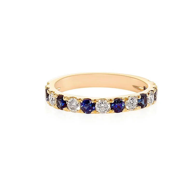 Blue Sapphire and Diamond Ring