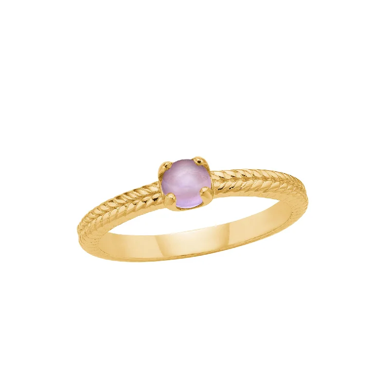 Olalla 18K Gold Plated Ring w. 1 Amethyst