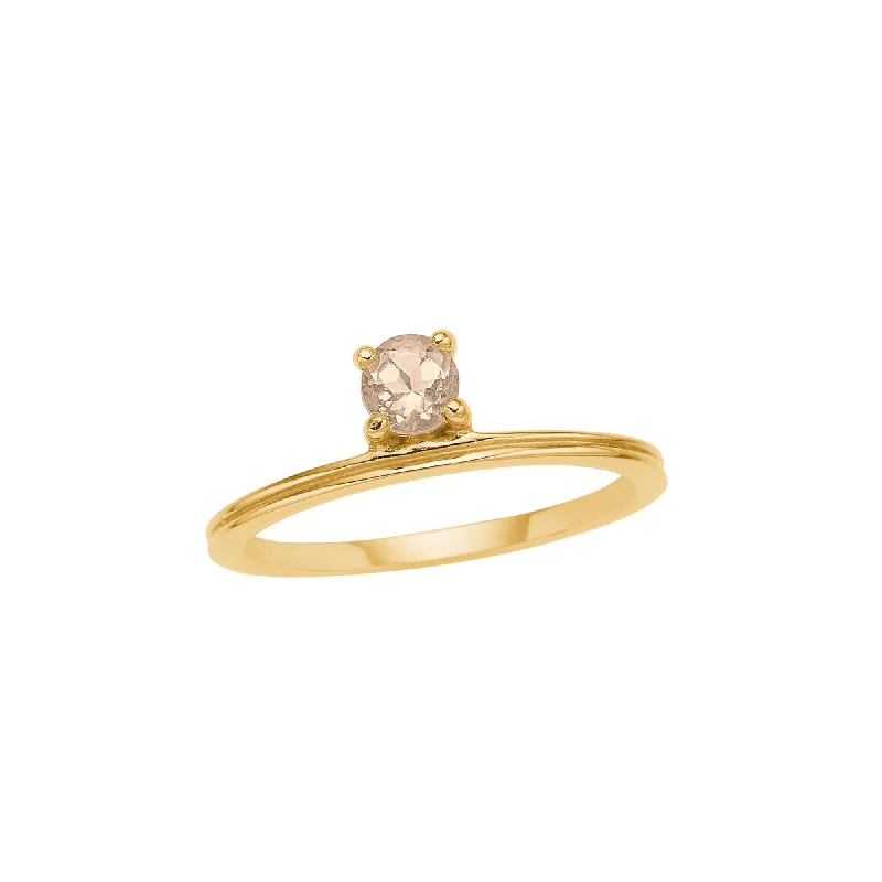 Unicorn 18K Gold Plated Ring w. Quartz