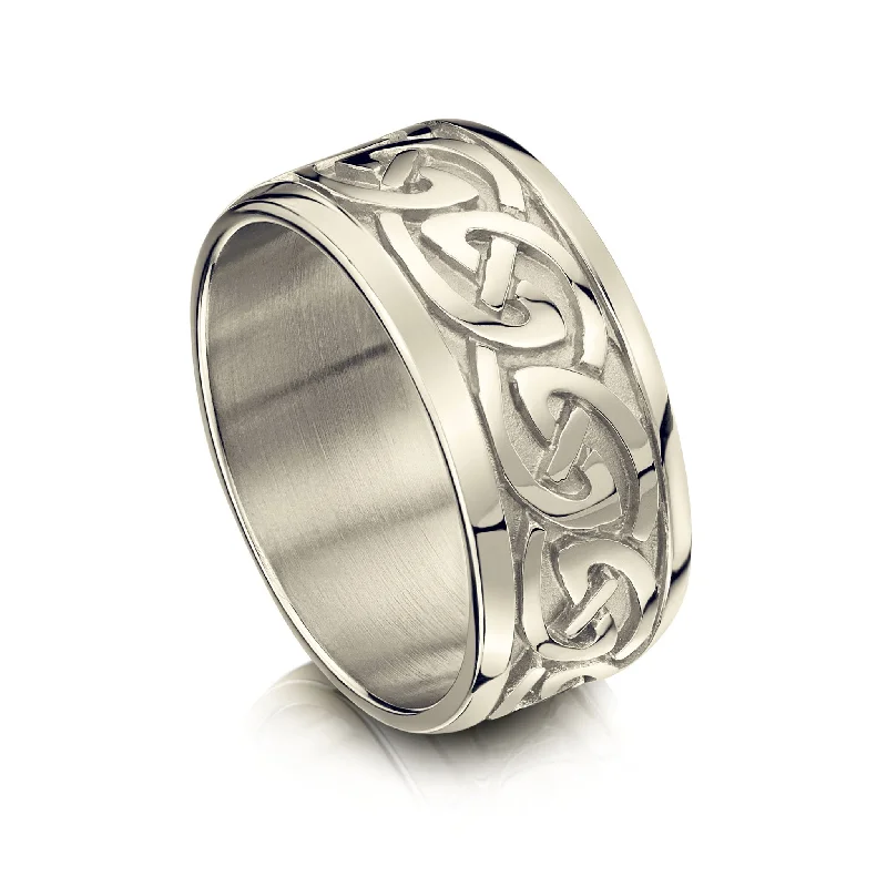 Celtic Knotwork Dress Ring in 18ct White Gold