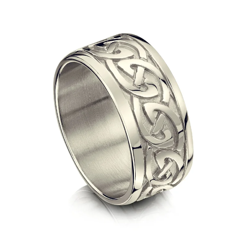 Celtic Knotwork Dress Ring in 9ct White Gold