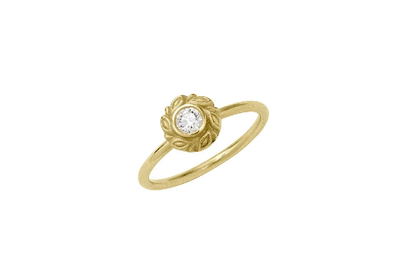 Garland 18K Gold Ring w. Diamond