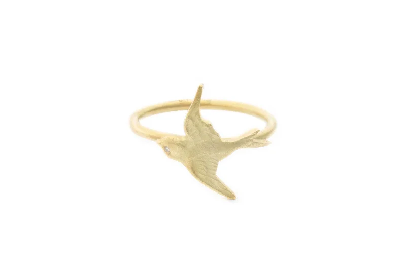 Hirondelle 18K Gold Ring w. Diamond