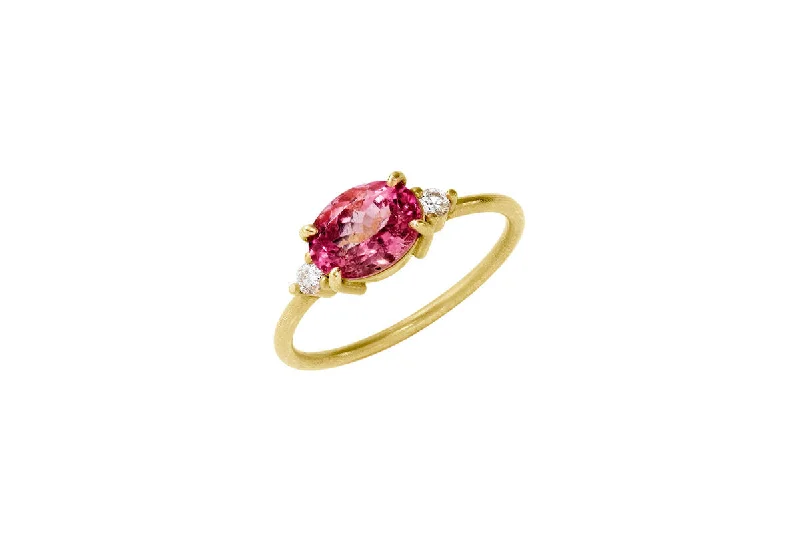 Liebling 18K Gold Ring w. Diamonds & Tourmaline