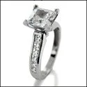 Engagement 1.5 Princess Center Channel .75 Princess Cubic Zirconia Cz Ring