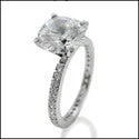 Engagement 1.5 Round 4 Prong Center Pave Eternity Cubic Zirconia Cz Ring