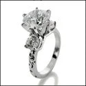 Engagement 2.5 Round Center 1 Ct Round Cubic Zirconia Cz Ring