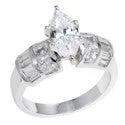 Engagement 2 Ct Marquise Center Channel Baguettes Princess Cubic Zirconia Cz Ring