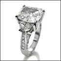 Engagement 4 Ct Radiant Cushion Half Moons Cubic Zirconia Cz Ring