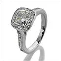 Engagement Half Ct Cushion Bezel Pave Cubic Zirconia Cz Ring