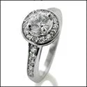 Engagement Half Ct Round Center Pave Cubic Zirconia Cz Ring