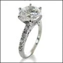 Engagement Round 3 Ct Center Pave Set Cubic Zirconia Cz Ring