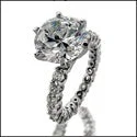 Engagement Round Stone 5 Ct Center Eternity Cubic Zirconia Cz Ring