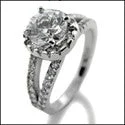 Engagement Split Pave Shank 1 Ct Round Center Cubic Zirconia Cz Ring