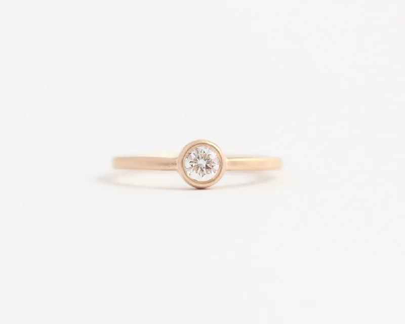 Ethical Bezel Set Diamond Ring Rose Gold