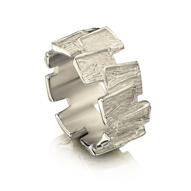 Flagstone Ring in 18ct White Gold