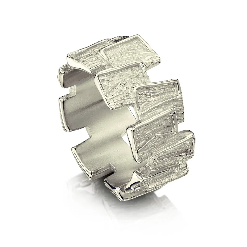 Flagstone Ring in 9ct White Gold