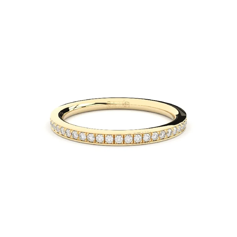 Duo Eternity rounded band 18K Gold Ring w. Lab-Grown Diamonds