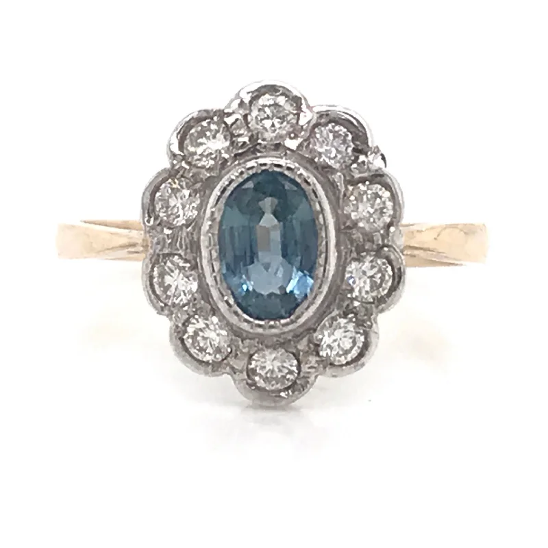 9ct Gold Sapphire & Diamond Ring