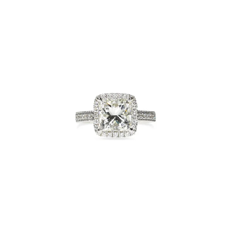 Princess Cut Diamond Ring with Halo